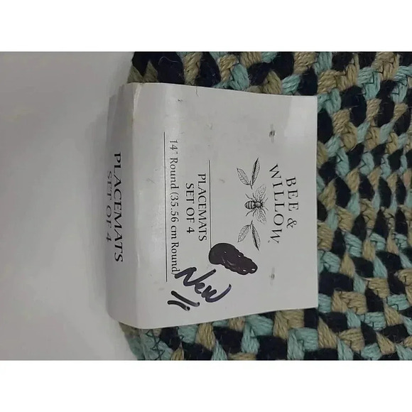 Bee & Willow Round Jute Placemats New with Tags Set of 4 14" Round - Picture 6 of 6